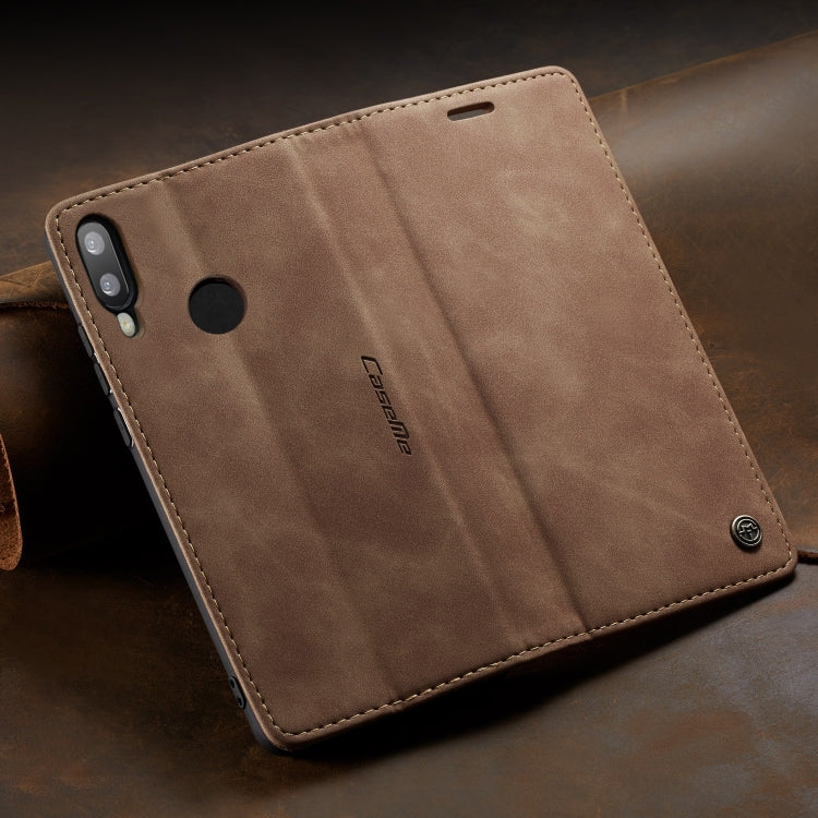CaseMe Multifunctional Retro Frosted Horizontal Flip Leather Case for Huawei P Smart 2019 /  Honor 10 Lite, with Card Slots & Holder & Wallet(Brown)