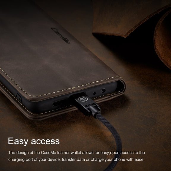 CaseMe Multifunctional Retro Frosted Horizontal Flip Leather Case for Huawei P Smart / Enjoy 7S /  Honor 9 Lite, with Card Slots & Holder & Wallet(Coffee)