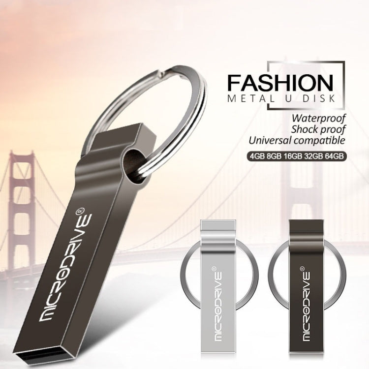 MicroDrive 64GB USB 2.0 Metal Keychain U Disk (Black)