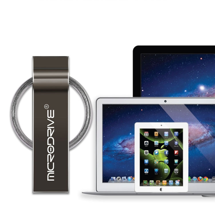 MicroDrive 64GB USB 2.0 Metal Keychain U Disk (Black)