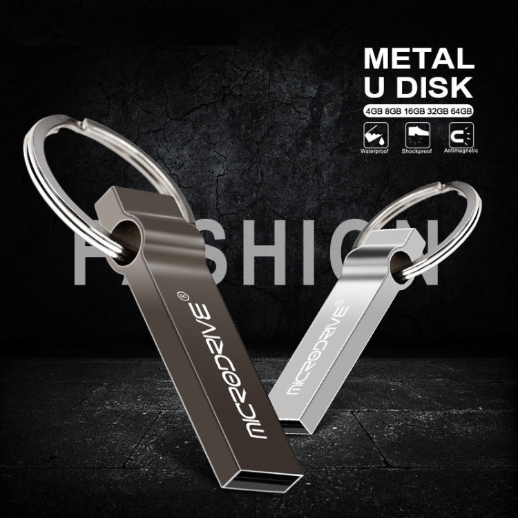 MicroDrive 128GB USB 2.0 Metal Keychain U Disk (Black)