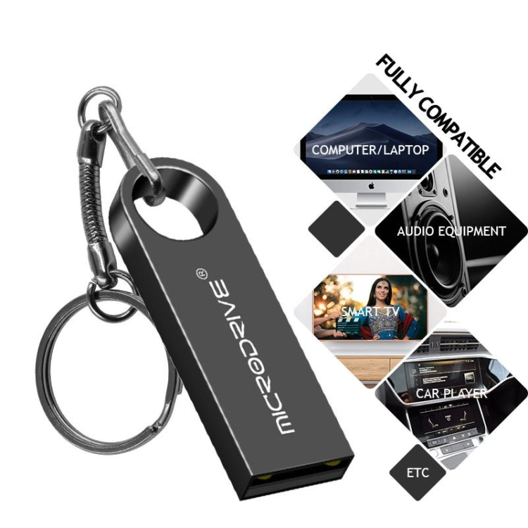 MicroDrive 128GB USB 2.0 Metal Water-resistant High Speed U Disk(Grey)