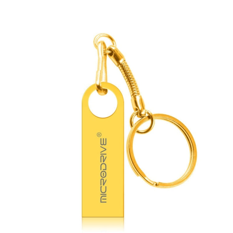MicroDrive 128GB USB 2.0 Metal Water-resistant High Speed U Disk(Gold)