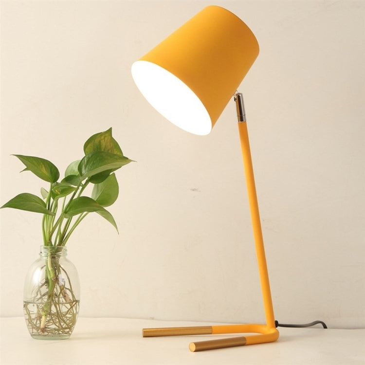 LED Eye-caring Table Lamp Modern Creative Minimalist Bedroom Bedside Lamp Student Study Table Lamp (Yellow)