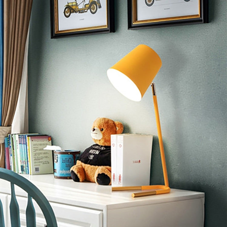 LED Eye-caring Table Lamp Modern Creative Minimalist Bedroom Bedside Lamp Student Study Table Lamp (Yellow)