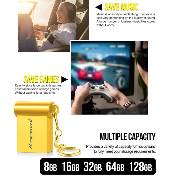 MiCRODATA 32GB USB 2.0 Computer Car Two-use Mini U Disk (Black)