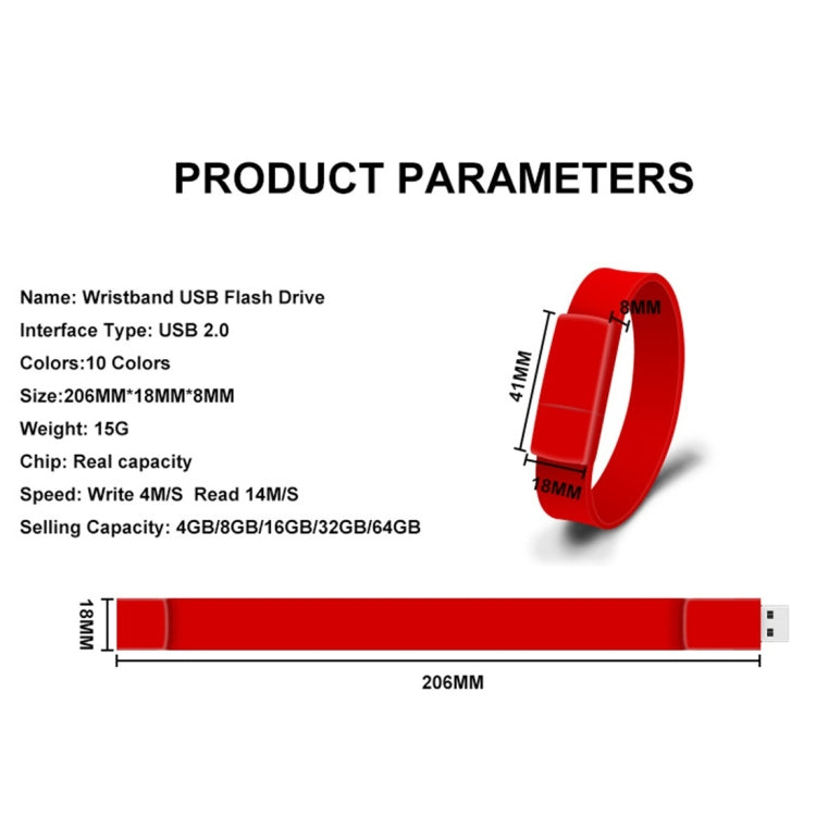MicroDrive 32GB USB 2.0 Fashion Bracelet Wristband U Disk (Blue)