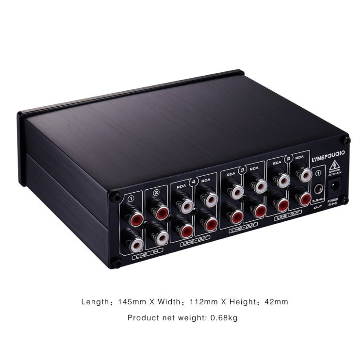 LINEPAUDIO B981 Pro 8-ch Pre-amplifier Speaker Distributor Switcher Speaker Comparator, Signal Booster with Volume Control & Earphone / Monitor Function (Black)