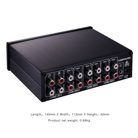 LINEPAUDIO B981 Pro 8-ch Pre-amplifier Speaker Distributor Switcher Speaker Comparator, Signal Booster with Volume Control & Earphone / Monitor Function (Black)