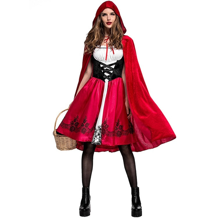 Little Red Riding Hood Costume For Adults Cosplay (Color:Red Size:L)