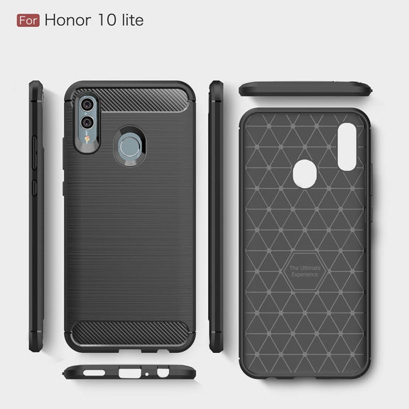 Carbon Fiber Texture TPU Shockproof Case For Huawei Honor 10 Lite / P Smart 2019