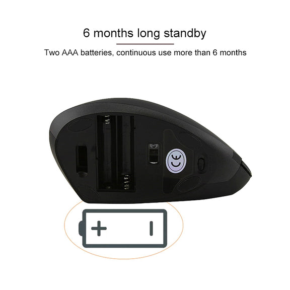 Battery Version Wireless Mouse Vertical 2.4GHz Optical Mouse (White)