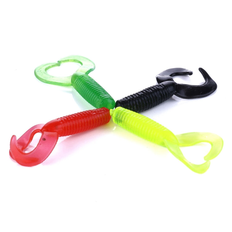 HENGJIA SO105 20 PCS 3.5cm/0.9g Double Tailed Bait Soft Bait for Sea Fishing (Black)