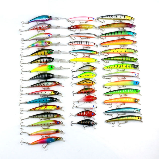 HENGJIA Set002 43 PCS Sequin Set Metal Sequins False Bait Fresh Sea Bass Fishing Bait Set, Length: 5 to 10.5cm, Bagged