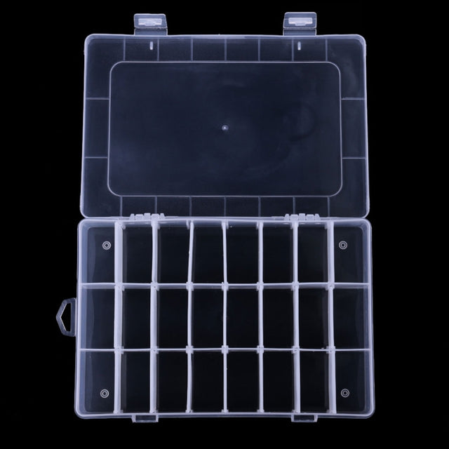 HENGJIA qt022 Twenty Four Grid Water-resistant Multifunction Fishing Tool Gear Storage Transparent Fishing Tackle Box