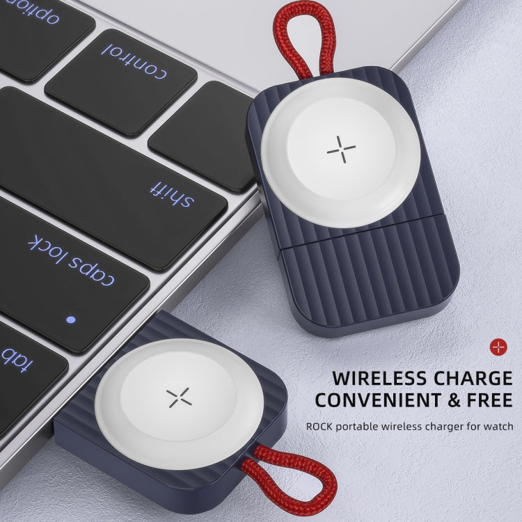ROCK W26 Portable Magnetic Wireless Charger for Apple Watch(Blue)