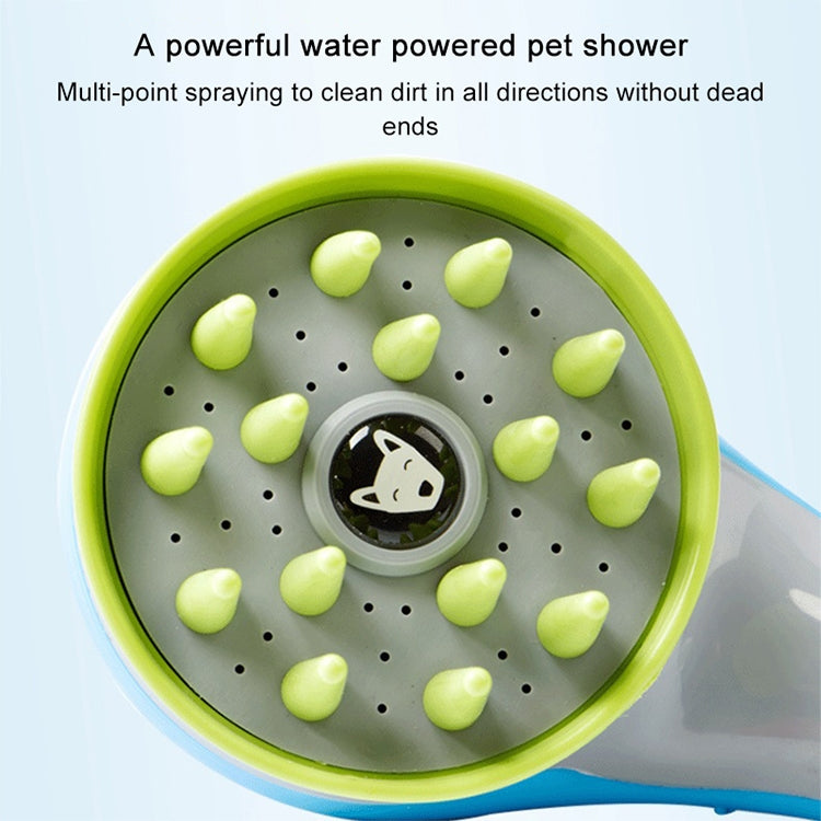 Pet Shower Shower Brush with Non-slip Handle Nozzle(White)