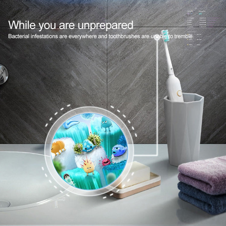 Ultraviolet Toothbrush Sterilizer Bathroom Wall-mounted Toothbrush Holder (White)