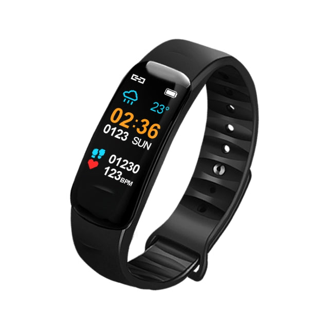 DOMIN0 C1S 0.96 inches IPS Color Screen Smart Bracelet IP67 Water-resistant, Support Call Reminder /Heart Rate Monitoring /Blood Pressure Monitoring /Sleep Monitoring /Sedentary Reminder / Remote Control(Black)