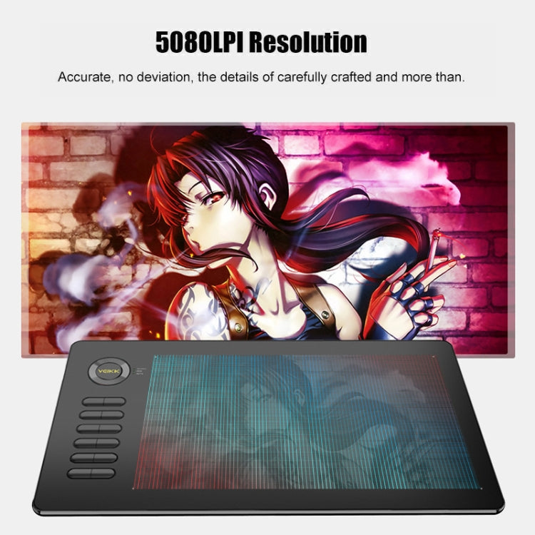 VEIKK A15 10x6 inch 5080 LPI Smart Touch Electronic Graphic Tablet, with Type-C Interface(Red)