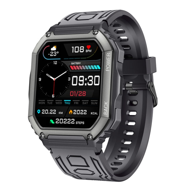 KR06 Water-resistant Pedometer Sport Smart Watch, Support Heart Rate / Blood Pressure Monitoring / BT Calling(Black)