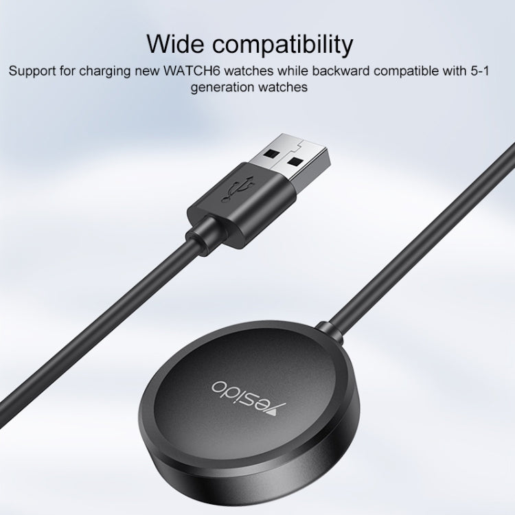 For Samsung Watch Yesido CA161 USB Magnetic Charger, Cable Length: 1m (Black)