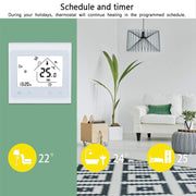BHT-002GBLW 16A Load Electronic Heating Type LCD Digital Heating Room Thermostat with Sensor & Time Display, WiFi Control(Black)