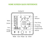 BHT-002GBLW 16A Load Electronic Heating Type LCD Digital Heating Room Thermostat with Sensor & Time Display, WiFi Control(Black)