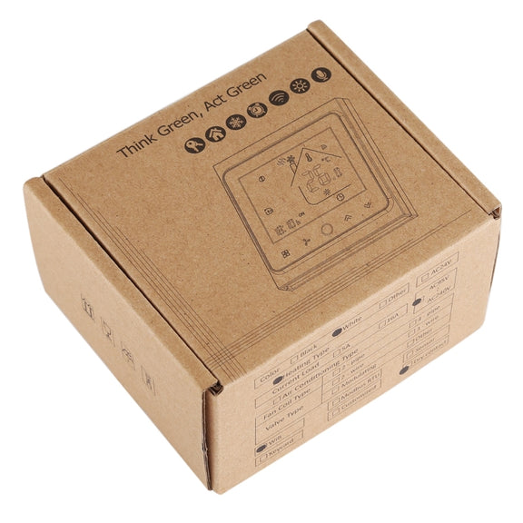 BHT-002GCLW 3A Load Water / Gas Boiler Type LCD Digital Heating Room Thermostat with Time Display, WiFi Control(White)
