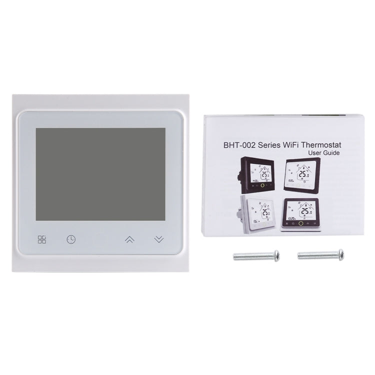 BHT-002GALW 3A Load Water Heating Type LCD Digital Heating Room Thermostat with Time Display, WiFi Control(White)