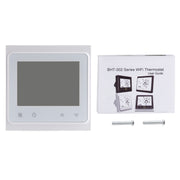 BHT-002GALW 3A Load Water Heating Type LCD Digital Heating Room Thermostat with Time Display, WiFi Control(White)