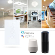 TC120 Wifi Smart Light Switch Glass Screen Touch Panel Voice Control Wireless Wall Switch Work with Alexa Echo / Google Home (White)