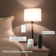 TC120 Wifi Smart Light Switch Glass Screen Touch Panel Voice Control Wireless Wall Switch Work with Alexa Echo / Google Home (White)