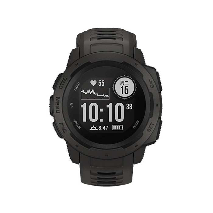 Silicone Watch Band for Garmin Instinct 22mm, Host not Included(Black)