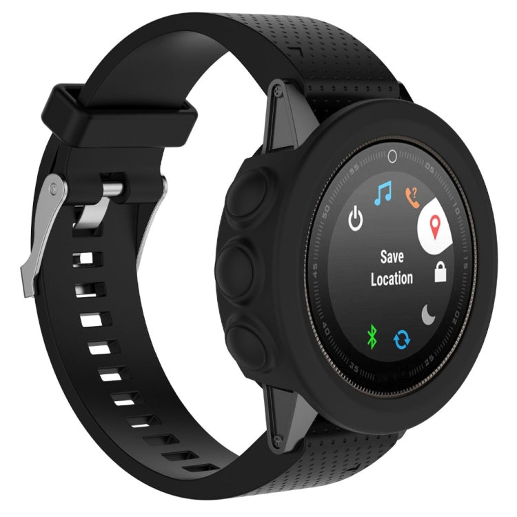 Solid Color Silicone Watch Protective Case for Garmin Fenix 5(Black)