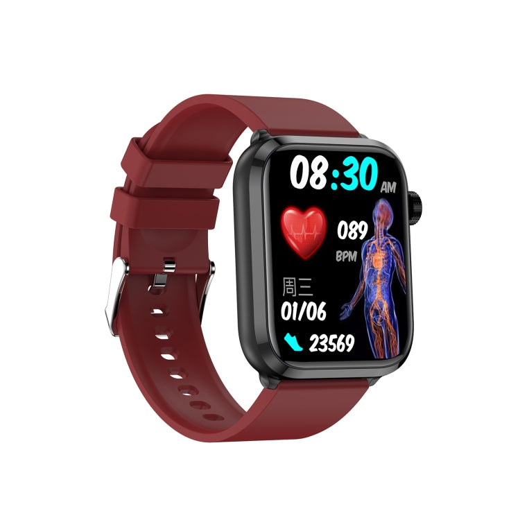 ET210 1.91 inch IPS Screen IP67 Water-resistant Silicone Band Smart Watch, Support Body Temperature Monitoring / ECG (Red)
