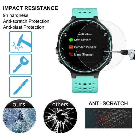 2 PCS ENKAY Hat-Prince for Garmin Compatible witherunner 235 Smart Watch 0.2mm 9H Surface Hardness 2.15D Explosion-proof Tempered Glass Screen Film