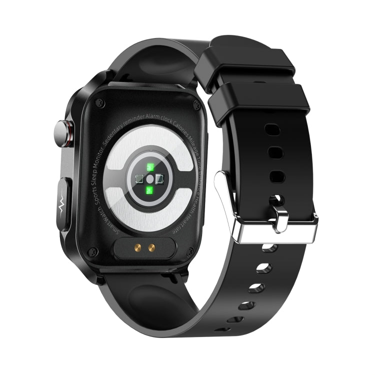 TK11P 1.83 inch IPS Screen IP68 Water-resistant Silicone Band Smart Watch, Support Stress Monitoring / ECG (Black)