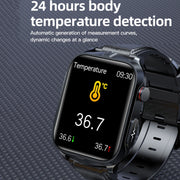 TK11P 1.83 inch IPS Screen IP68 Water-resistant Silicone Band Smart Watch, Support Stress Monitoring / ECG (Black)