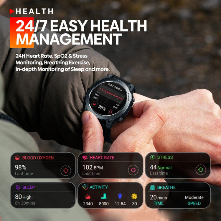 Zeblaze Stratos 3 1.43 inch AMOLED Screen IP68 Water-resistant Smart Watch, Support Bluetooth Call / GPS (Orange)