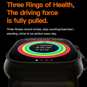 T800 Ultra 1.99 inch Ocean Silicone Band Smart Watch Support Heart Rate / ECG (Yellow)