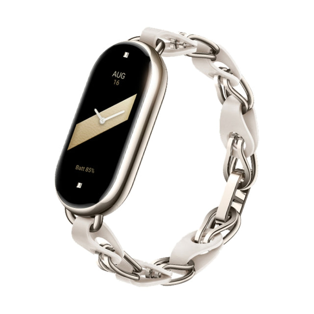 Original For Xiaomi Mi Band 8 Fashion Stainless Steel Bracelet (White)