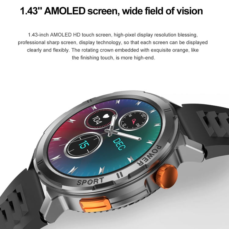 M52 1.43 inch Screen IP68 Water-resistant Smart Watch, Support Bluetooth Call / Heart Rate (Blue)