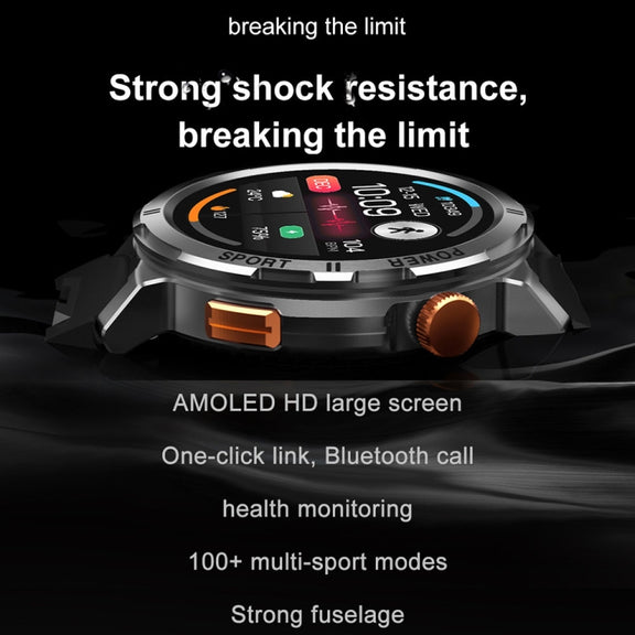 M52 1.43 inch Screen IP68 Water-resistant Smart Watch, Support Bluetooth Call / Heart Rate (Blue)