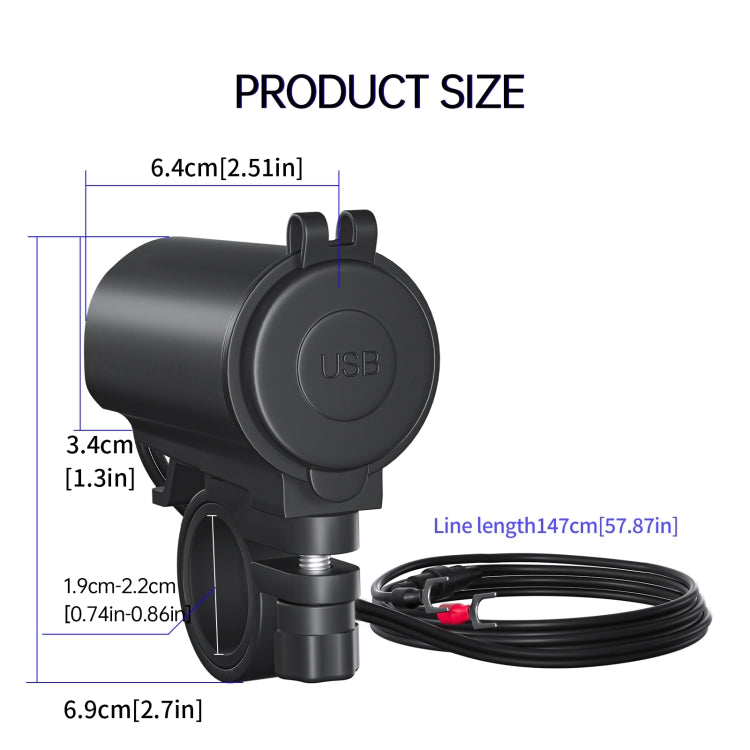 ZH-723F5 Car / Motorcycle QC3.0 Cell Phone Fast Charging Dual USB Car Charger(White Light)