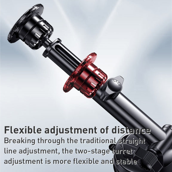 Yesido C160 Suction Cup Type Telescopic Rod Magnetic Car Phone Holder (Black)
