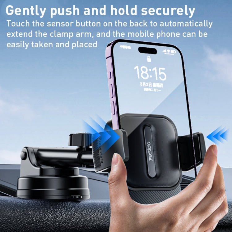 Yesido C174 Suction Cup Type Telescopic Car Phone Holder (Black)