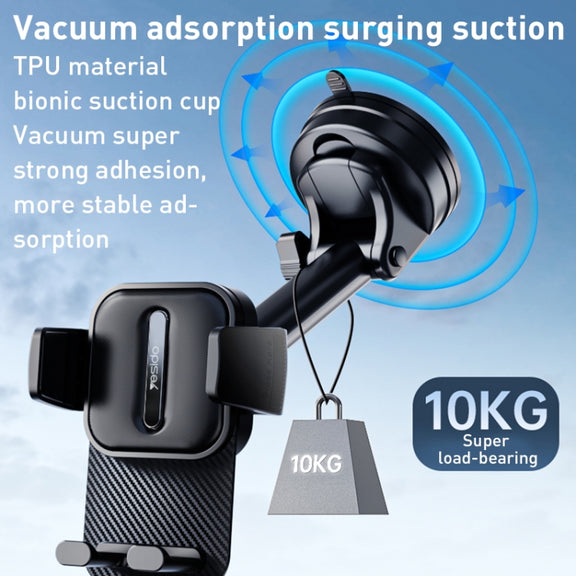 Yesido C174 Suction Cup Type Telescopic Car Phone Holder (Black)
