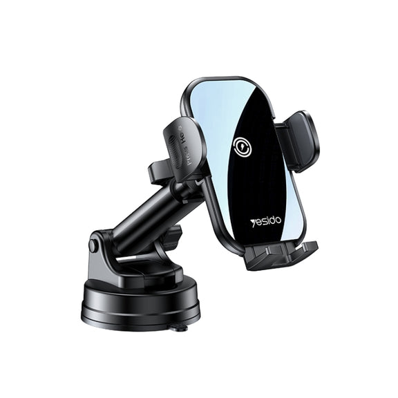 Yesido C197 15W 2 in 1 Suction Cup Type Wireless Charging Car Holder Set (Black)