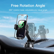 Yesido C197 15W 2 in 1 Suction Cup Type Wireless Charging Car Holder Set (Black)